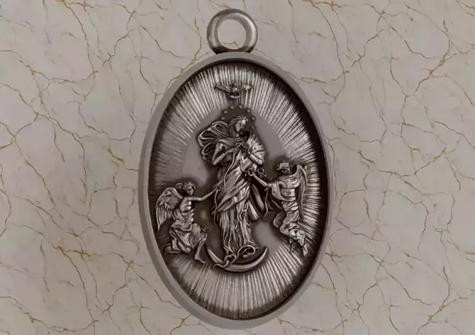 Mary Undoer of Knots pendant 3D print model