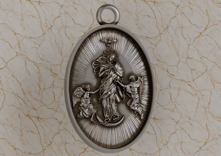 Mary Undoer of Knots pendant 3D print model