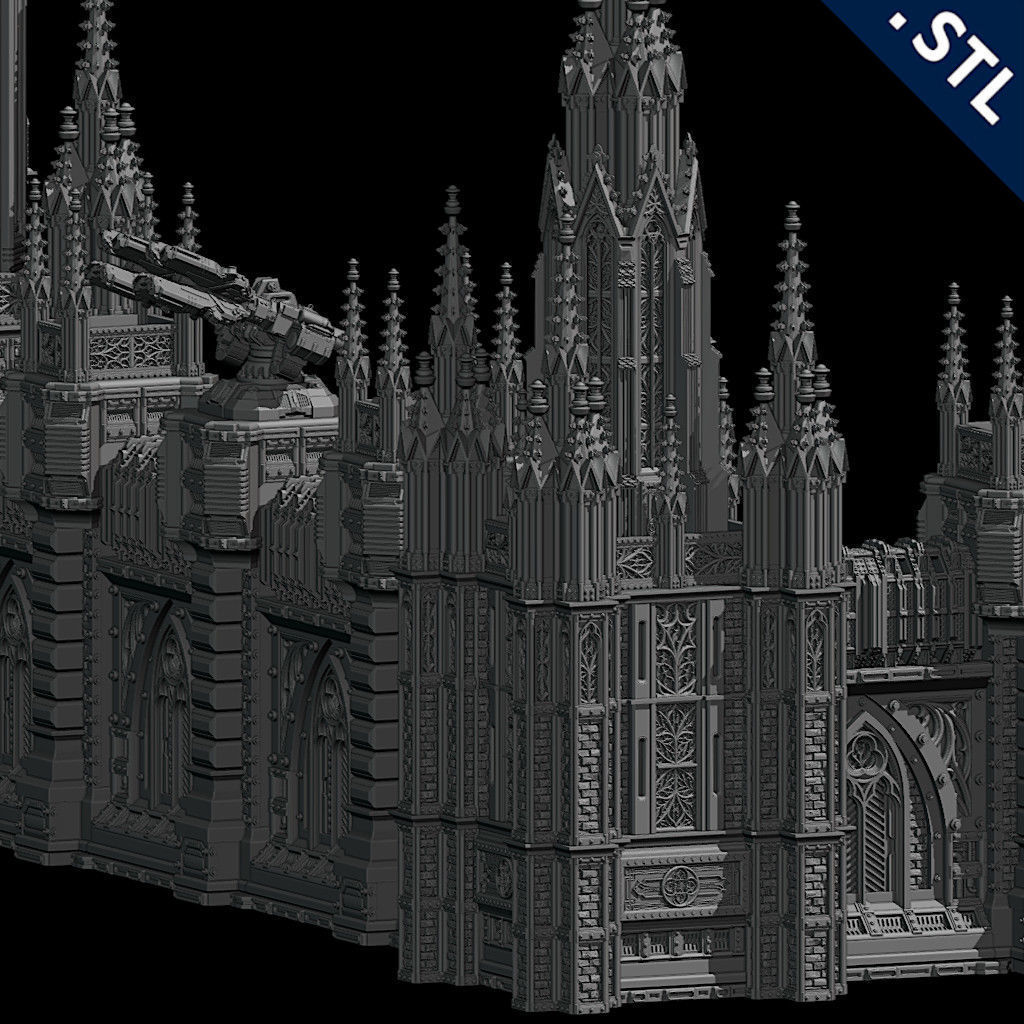 Outside Wall Modular 3D print model_3