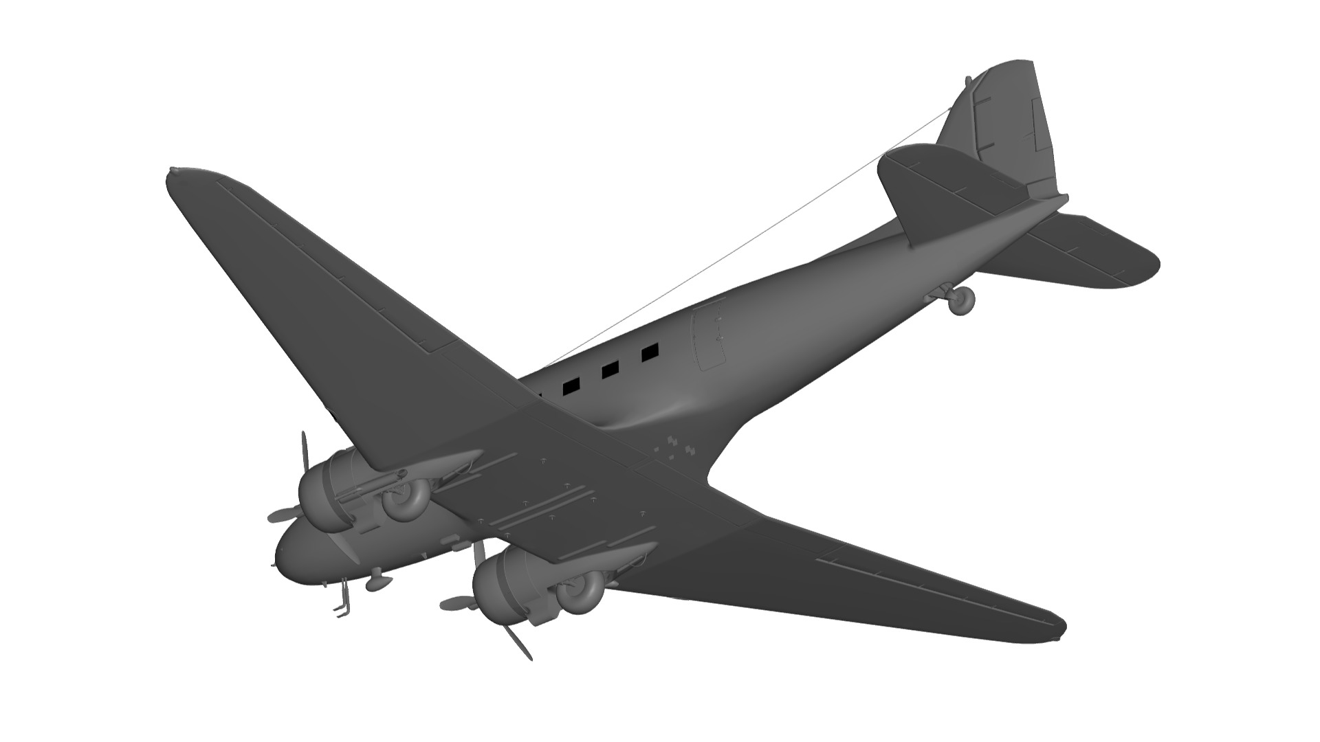 Douglas C-47 Skytrain 3D model_5