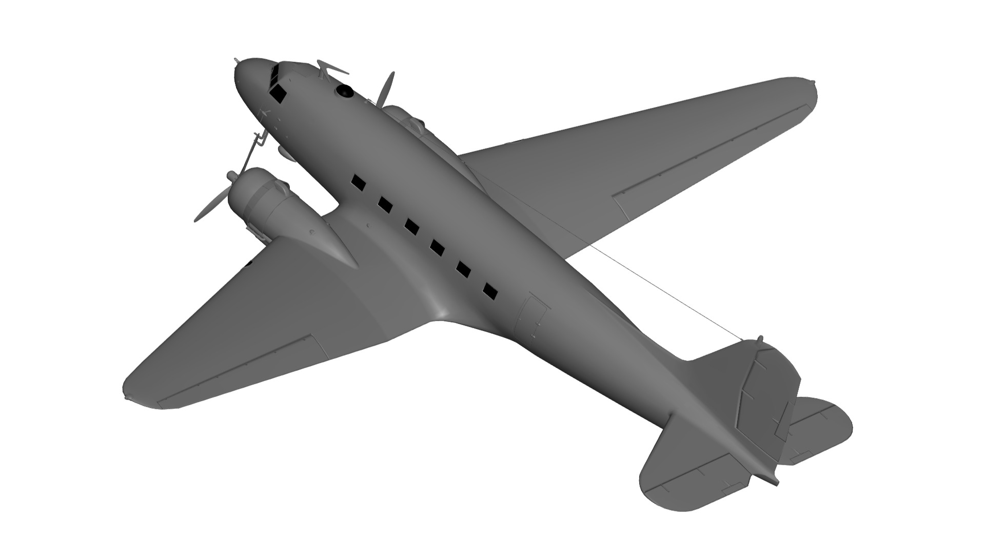 Douglas C-47 Skytrain 3D model_3