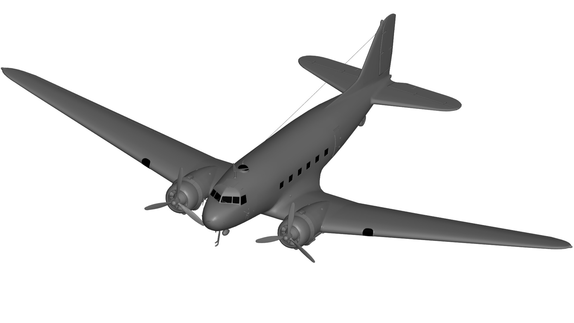 Douglas C-47 Skytrain 3D model_1