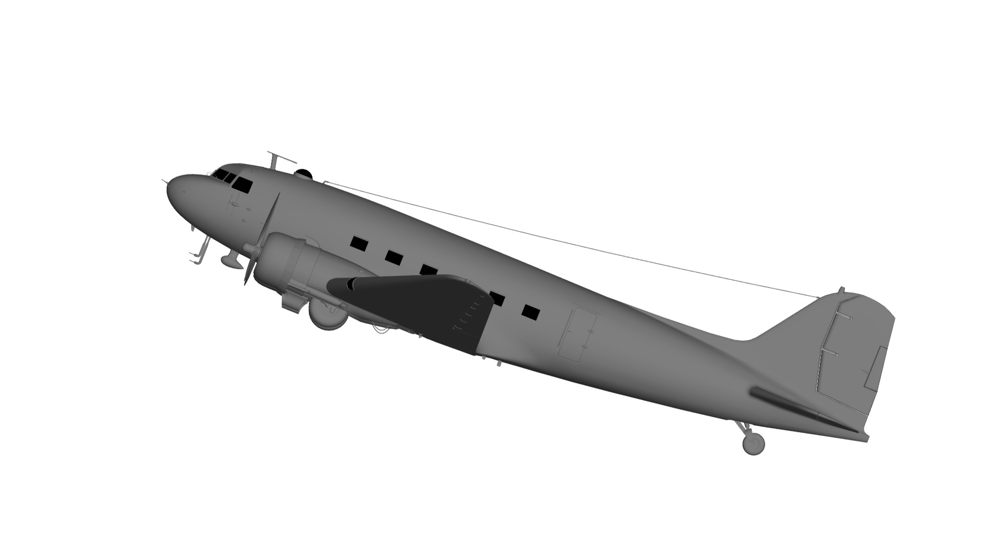 Douglas C-47 Skytrain 3D model_2