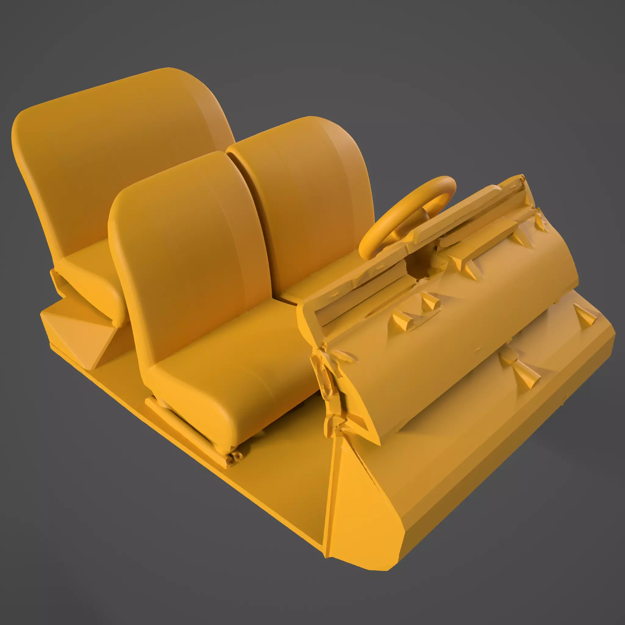 Citroen 2CV 1970 Car Interior 3D print model_0