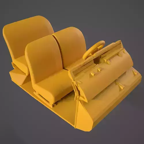 Citroen 2CV 1970 Car Interior 3D print model