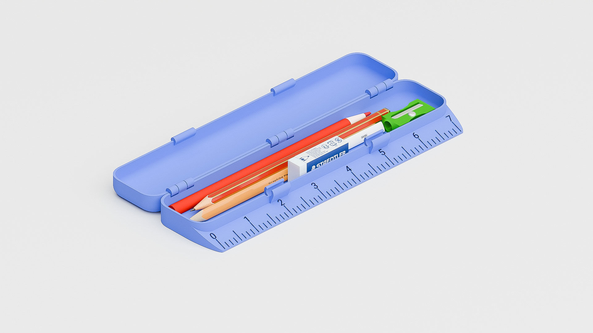 PENCIL CASE WITH RULER 3D print model_1
