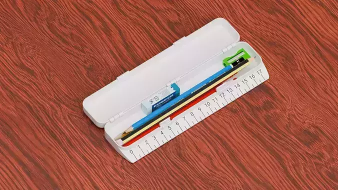 PENCIL CASE WITH RULER 3D print model