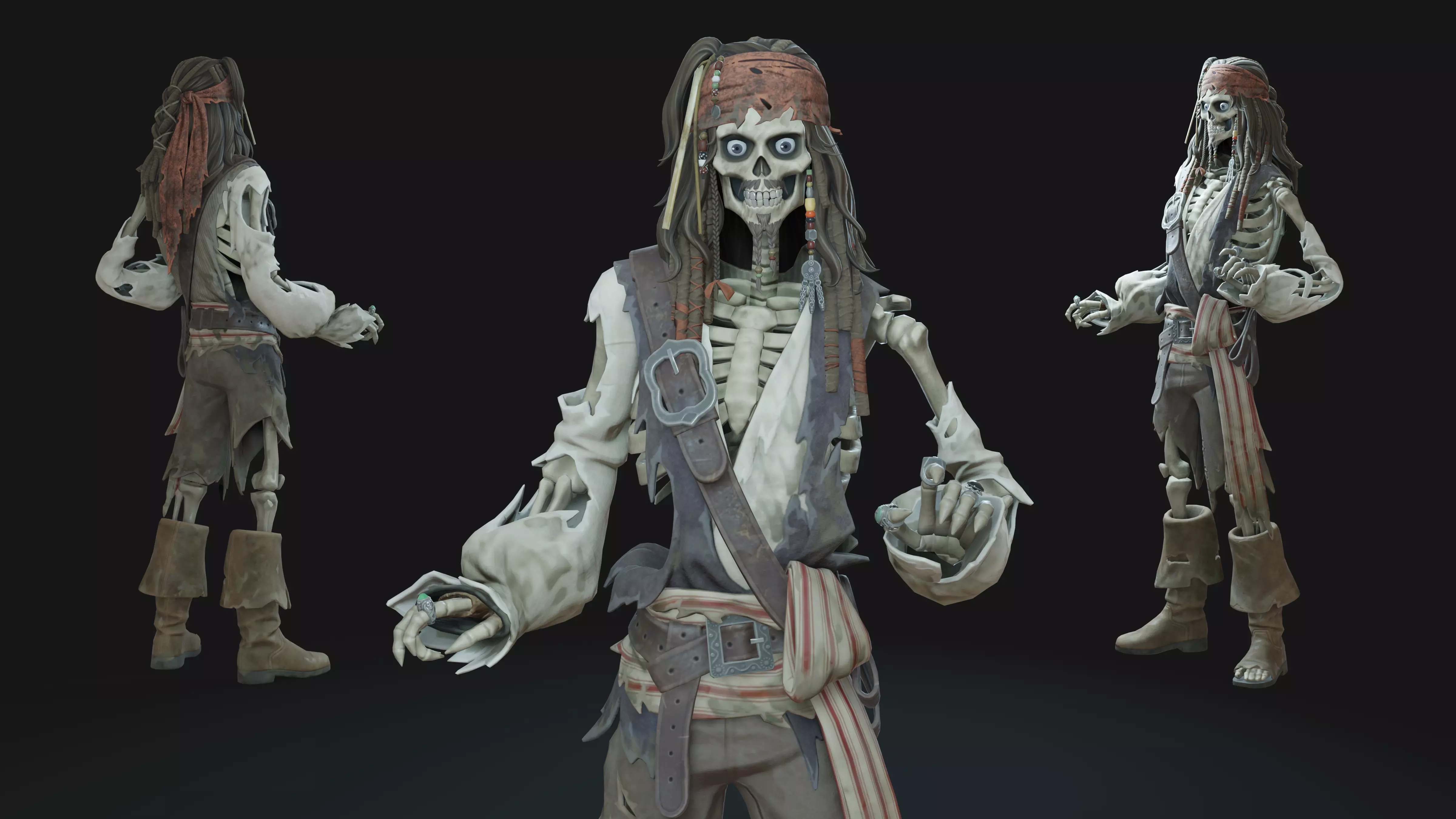 3D model Cursed Jack Sparrow Low Poly VR / AR / low-poly | CGTrader
