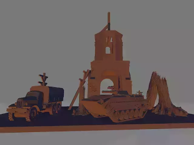 cold war ussr war scene 3D print model