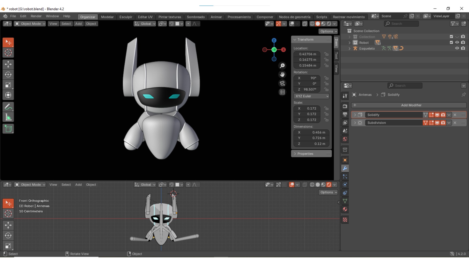 Mini robot Low-poly 3D model_4