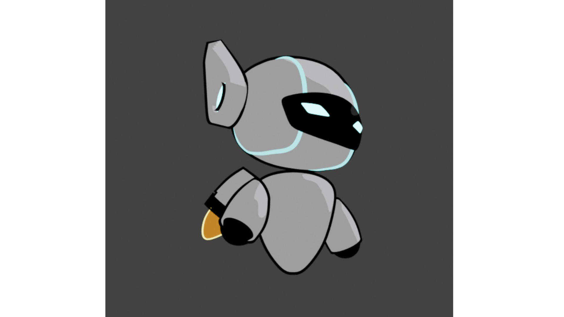 Mini robot Low-poly 3D model_3