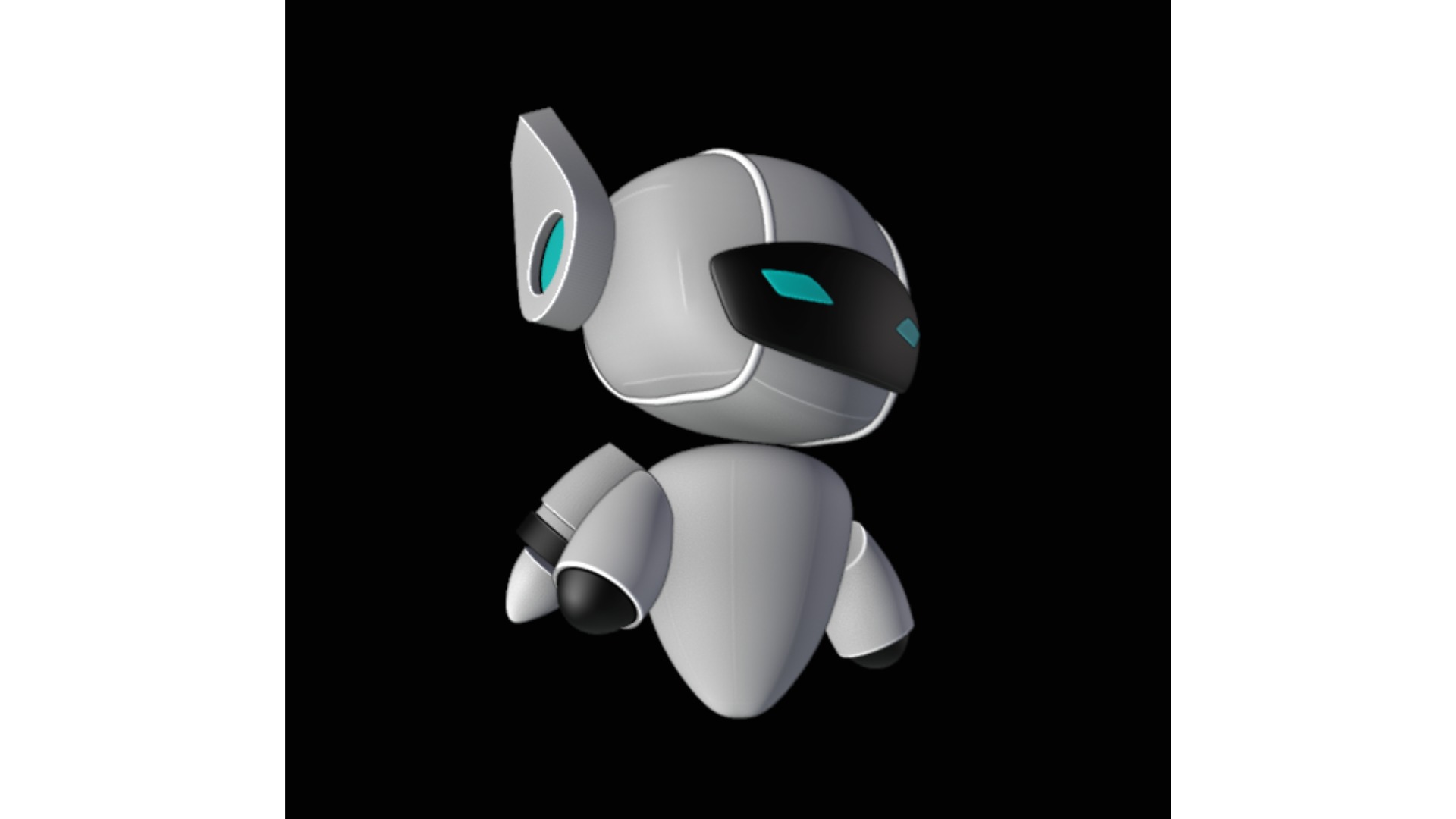 Mini robot Low-poly 3D model_1