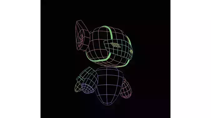 Mini robot Low-poly 3D model Mini robot Low-poly 3D model