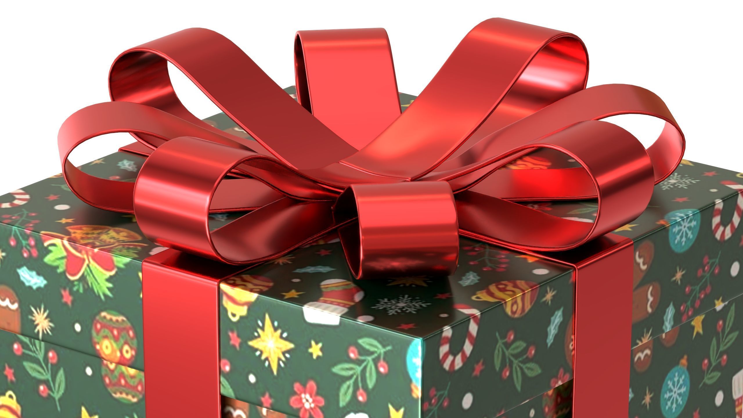 Christmas Box 10 Low-poly 3D model_1
