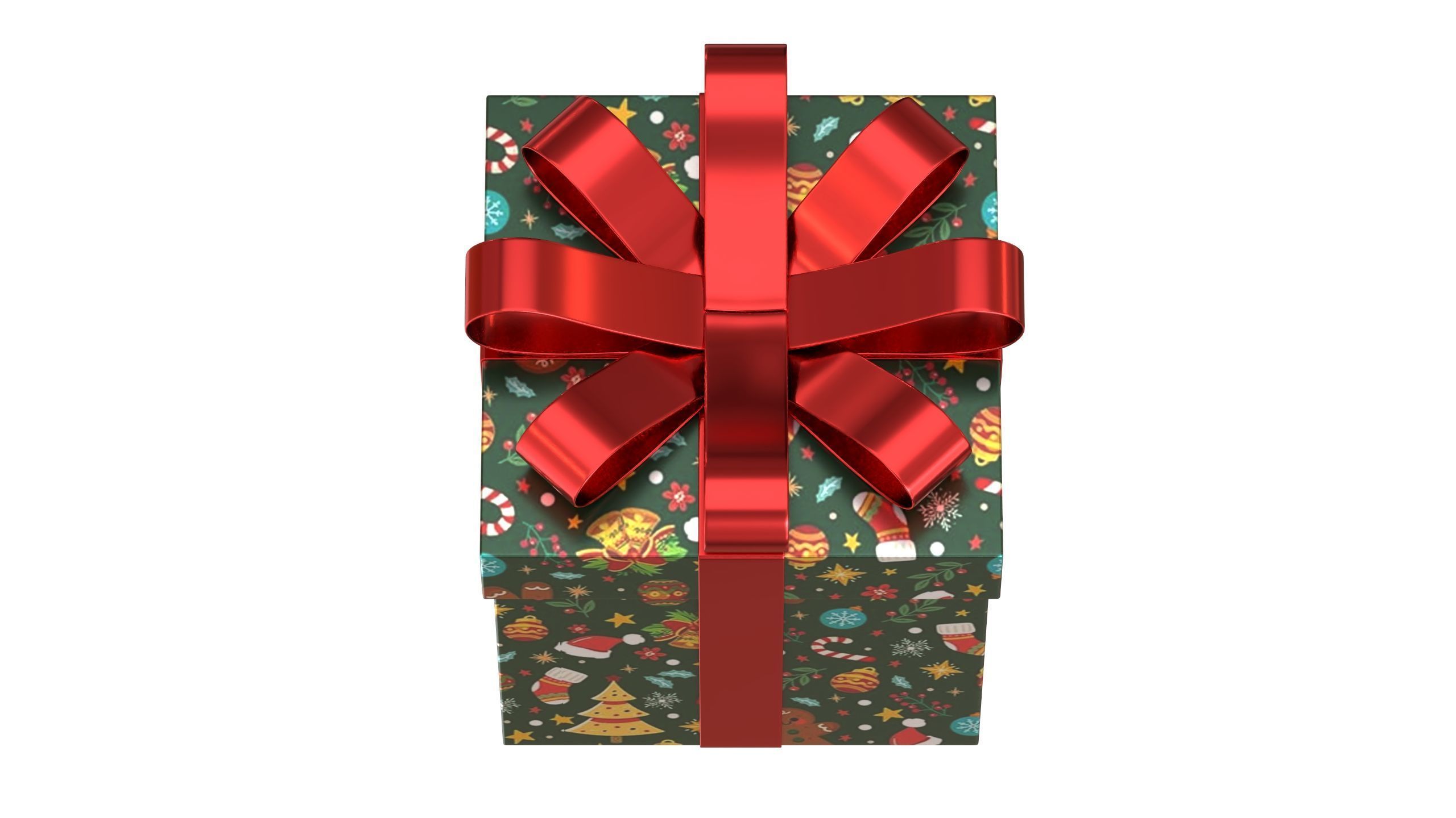 Christmas Box 10 Low-poly 3D model_3