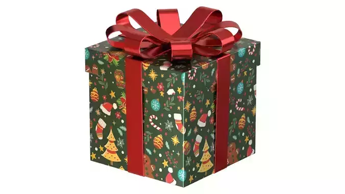 Christmas Box 10 Low-poly 3D model