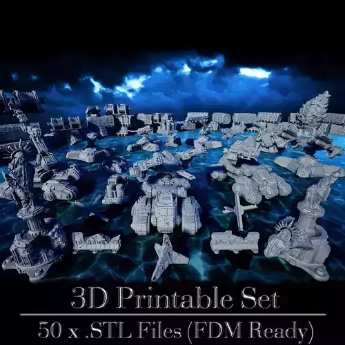 Tanks and Turrets 3D Printable Set 3D print model Tanks and Turrets 3D Printable Set 3D print model