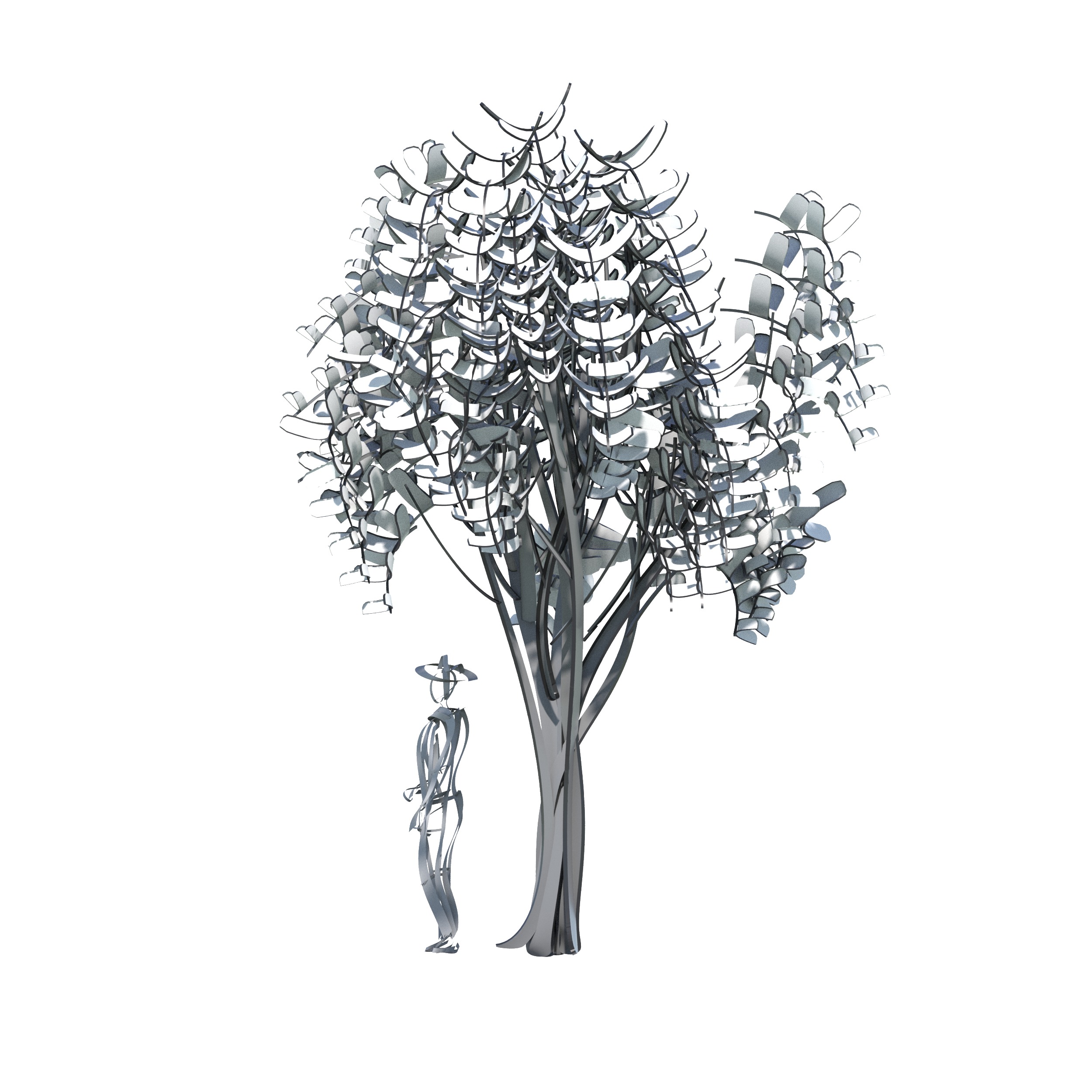 Cartoon tree S2Av4 Low-poly 3D model_7