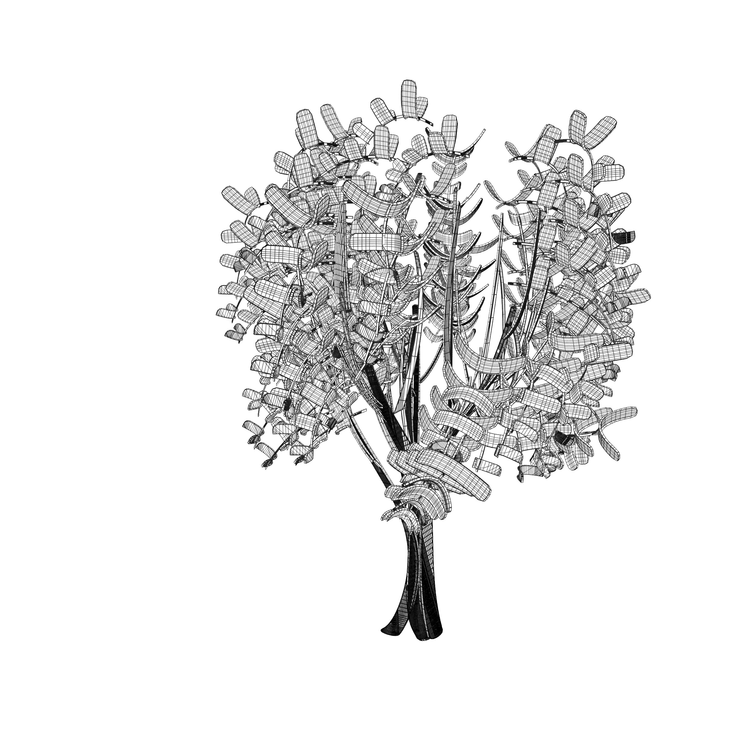 Cartoon tree S2Av4 Low-poly 3D model_10