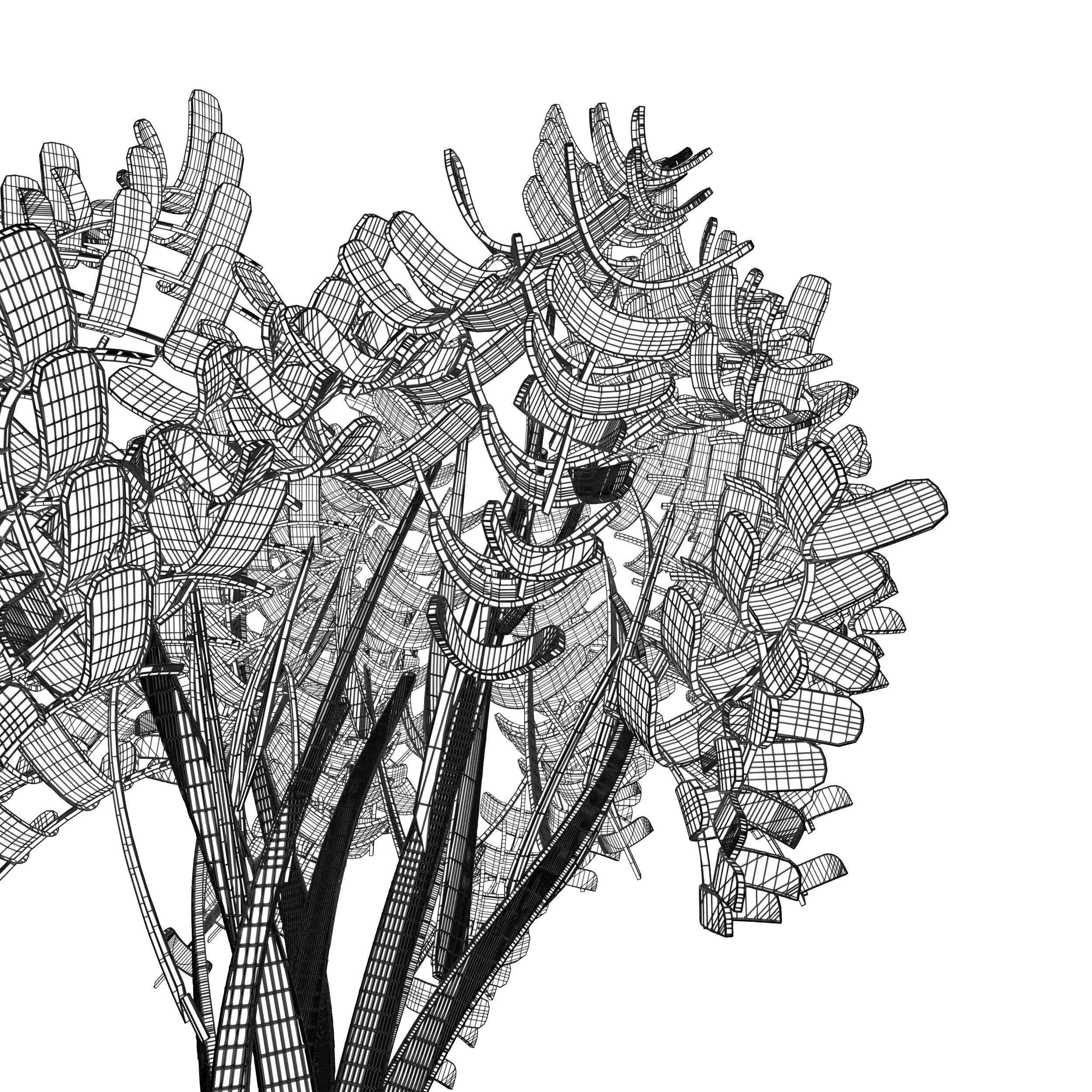 Cartoon tree S2Av4 Low-poly 3D model_2