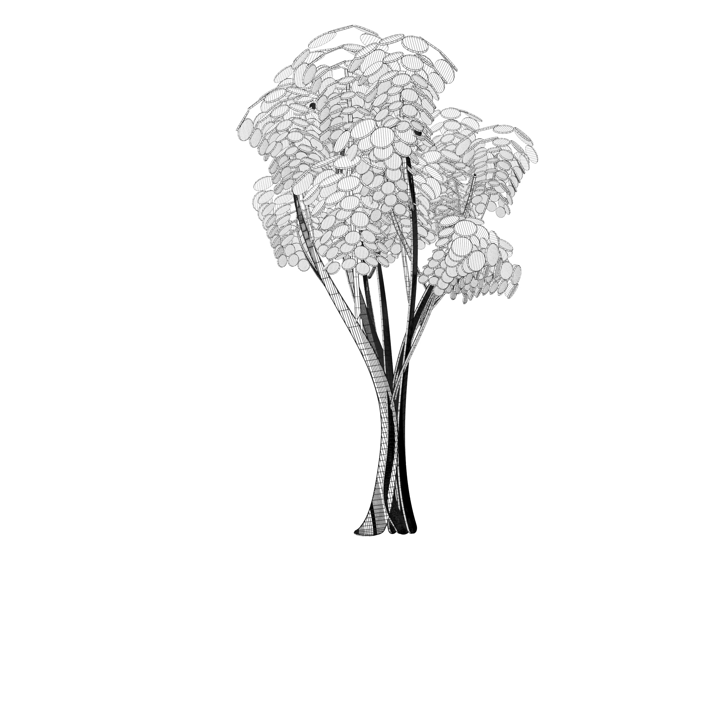 Cartoon tree S2Bv2 Low-poly 3D model_4