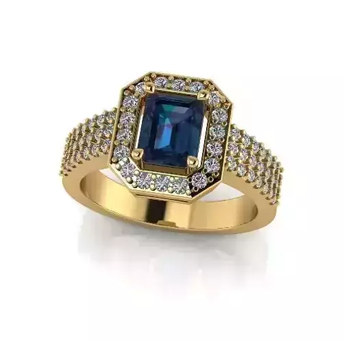 Wedding ring emerald Model 6299