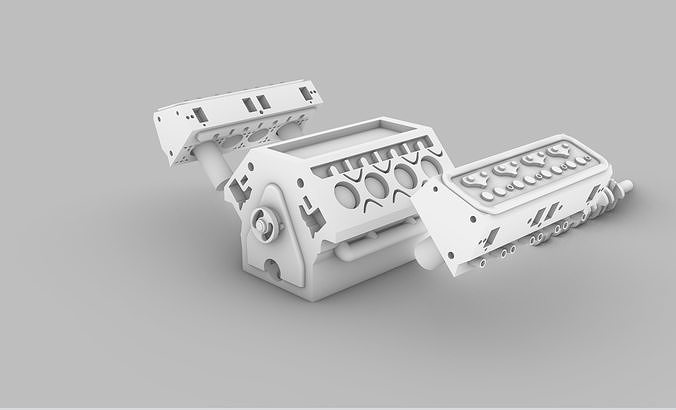 v8 engine  Free 3D print model