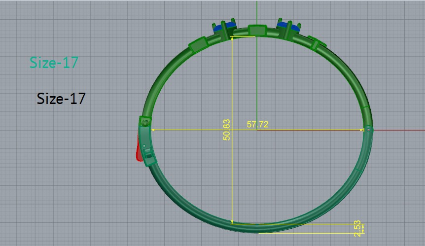 Bracelet with letters size 17 Model 6273 3D print model_5