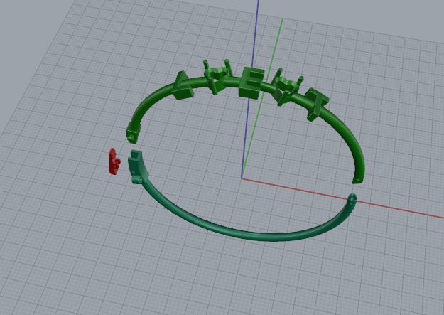 Bracelet with letters size 17 Model 6273 3D print model_2