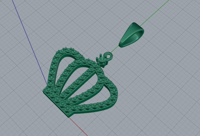 Crown Pendant Model 6271 3D print model_3