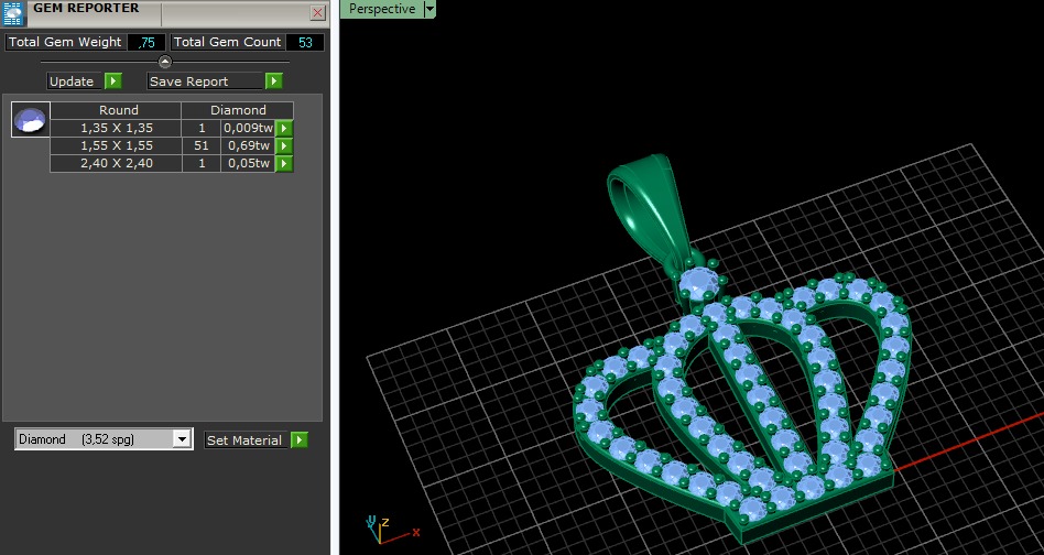 Crown Pendant Model 6271 3D print model_8