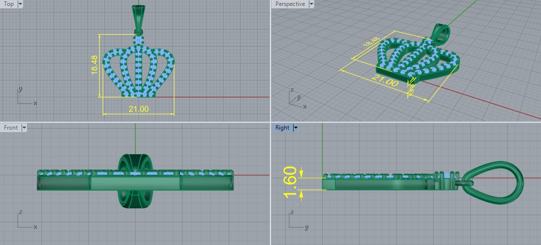Crown Pendant Model 6271 3D print model_6