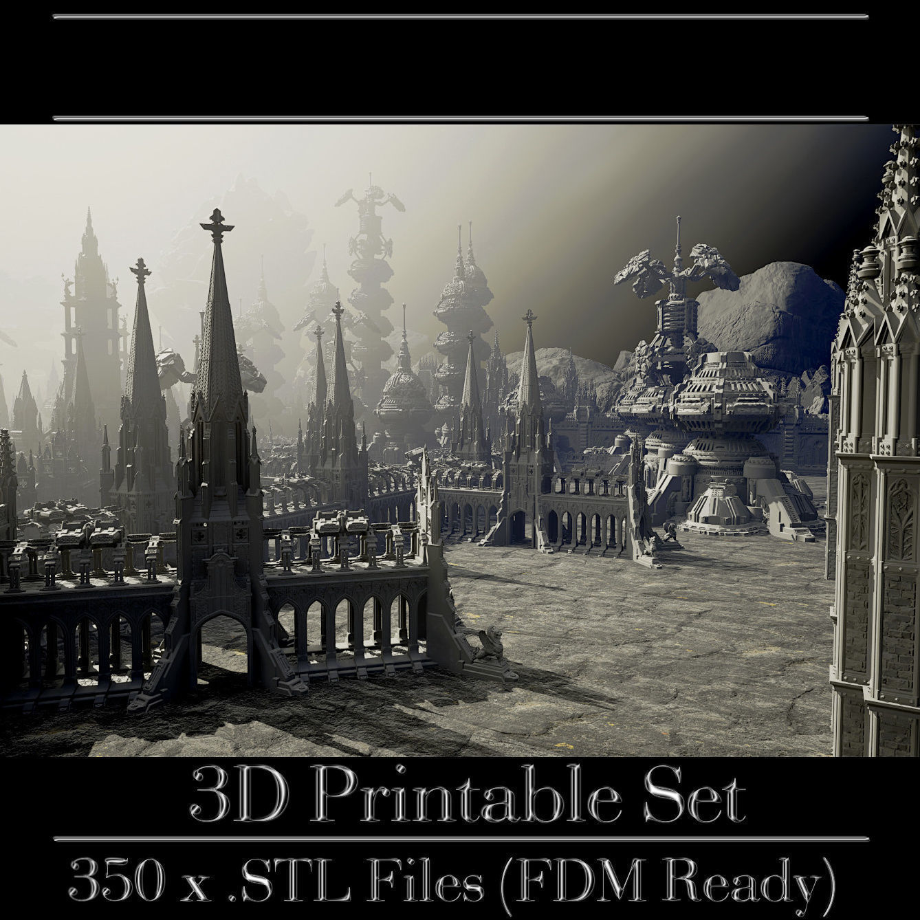 GrimDark Terrain Essential Pack 3D print model_1