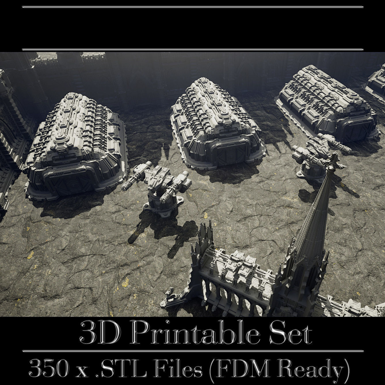 GrimDark Terrain Essential Pack 3D print model_10