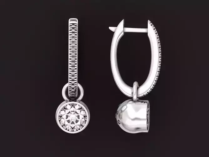 diamond dangle earrings 1350 3D print model