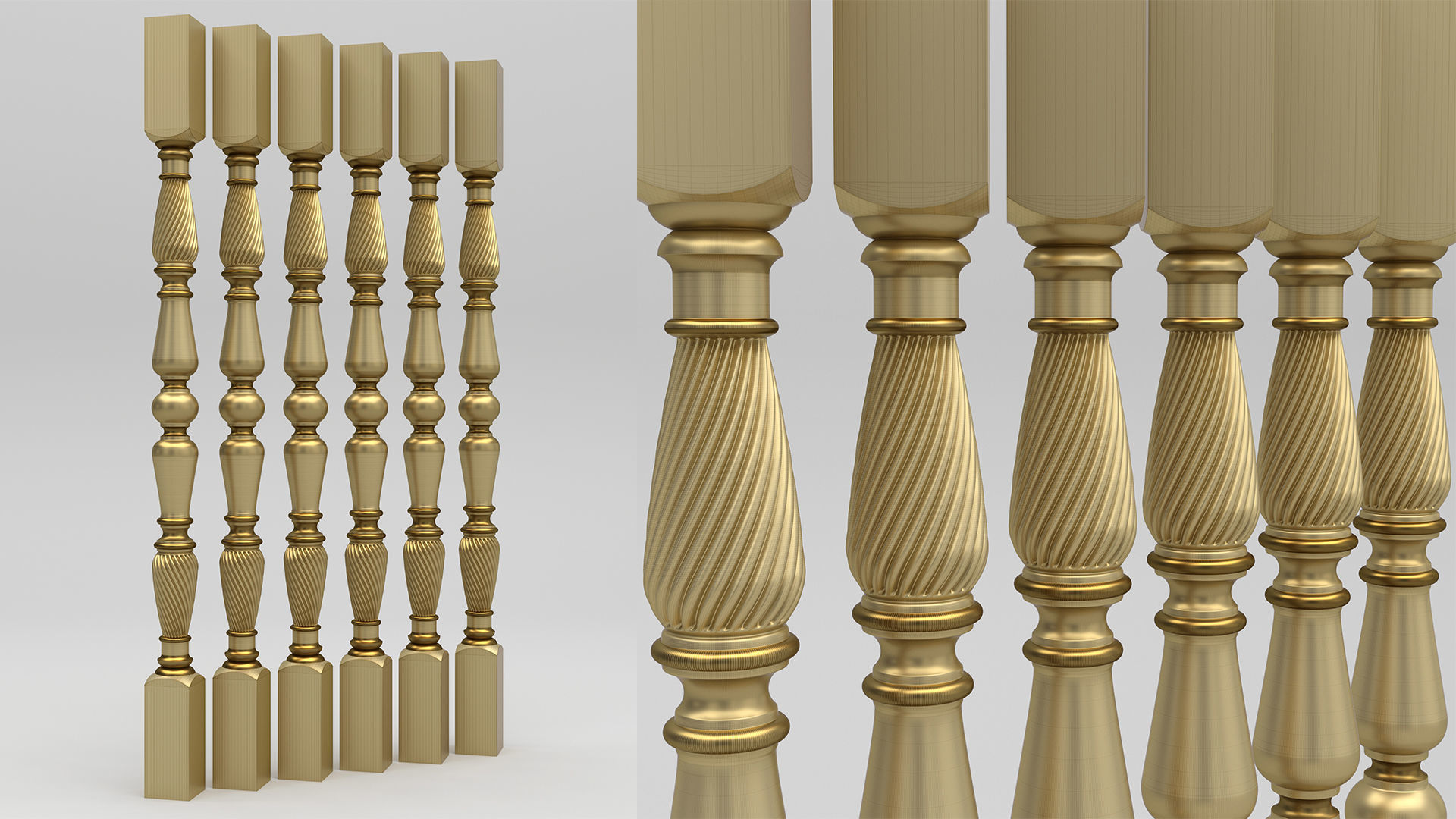 Carved Baluster 3D model_1