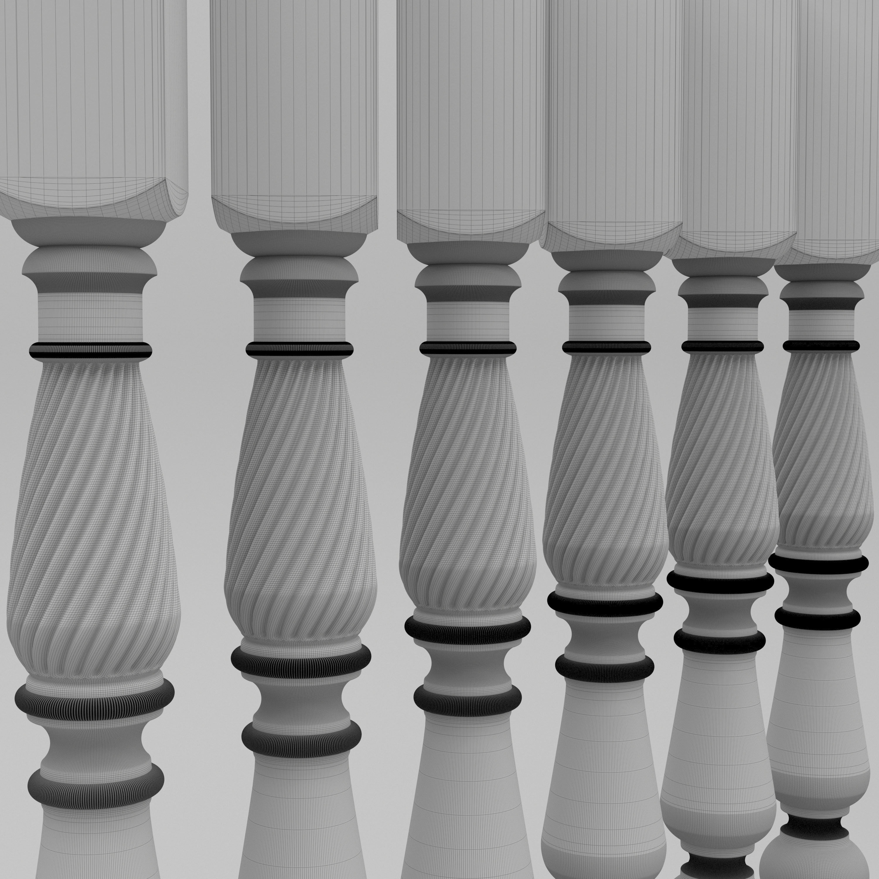 Carved Baluster 3D model_7