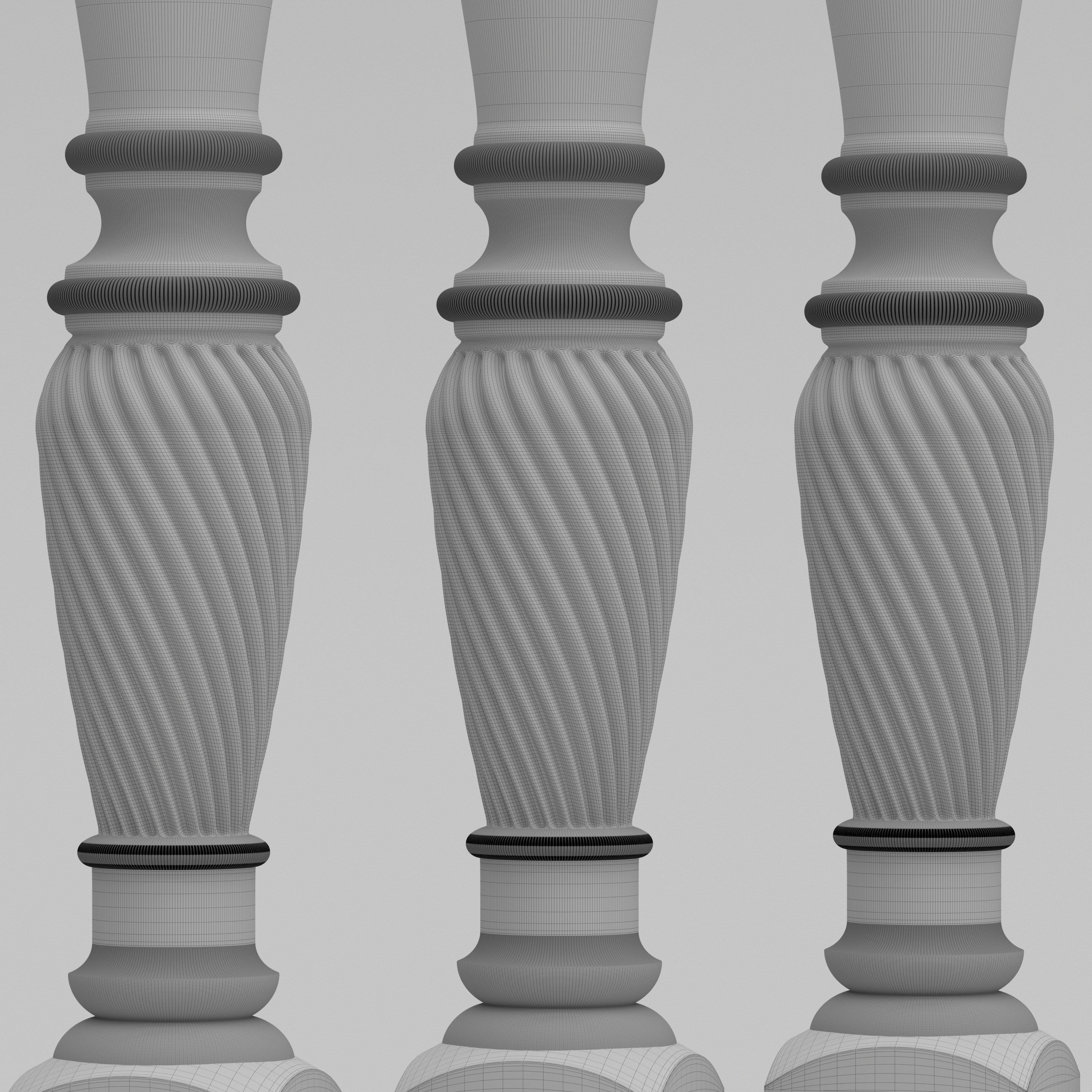 Carved Baluster 3D model_6