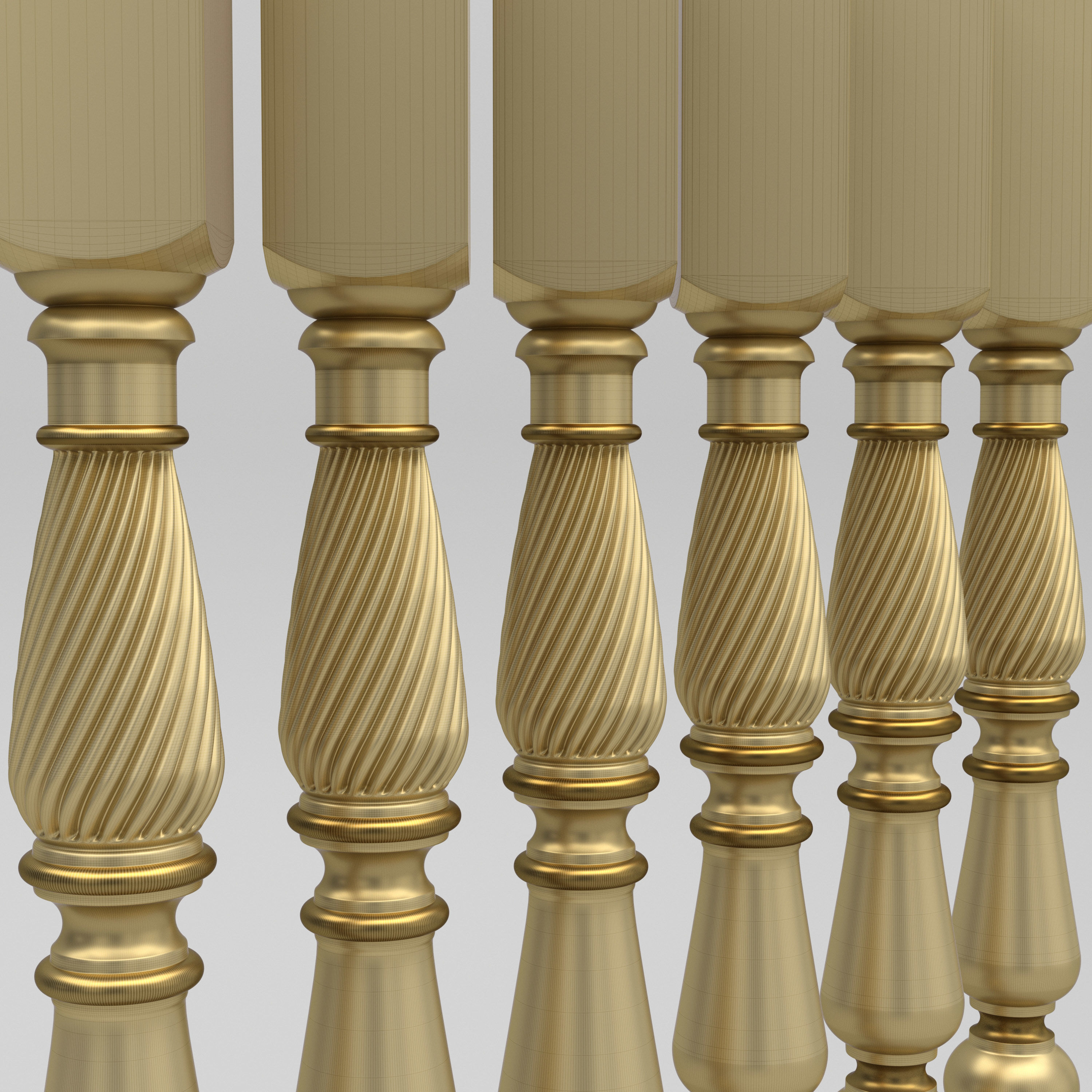 Carved Baluster 3D model_4