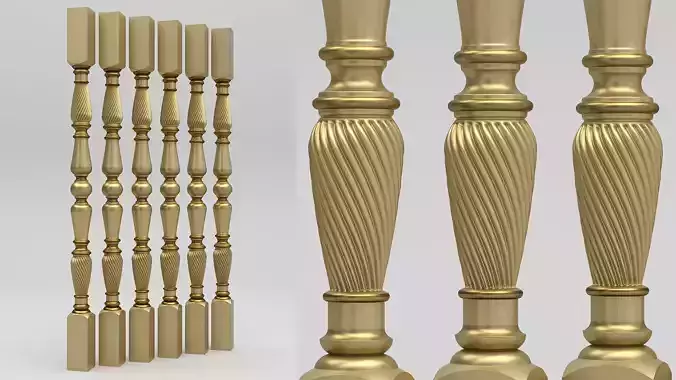 Carved Baluster 3D model