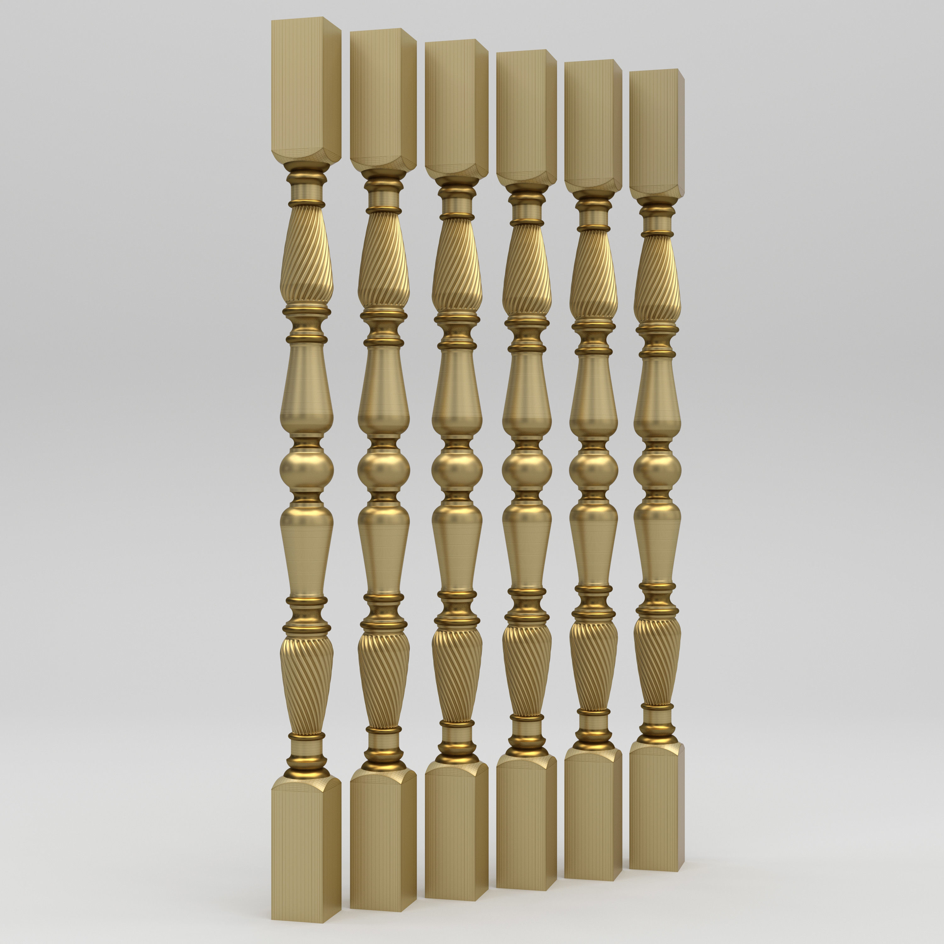 Carved Baluster 3D model_8