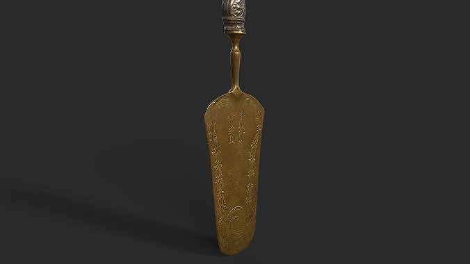 Cake Spatula Low-poly 3D model 7
