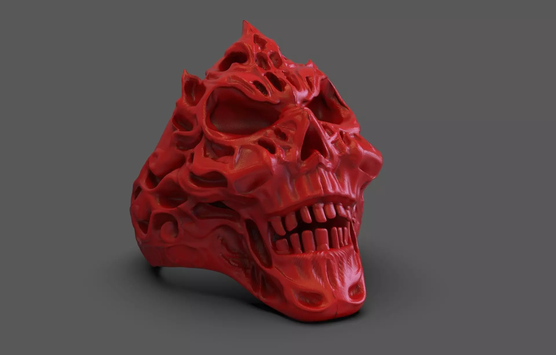 The Evil Skull Ring 3D print model_0