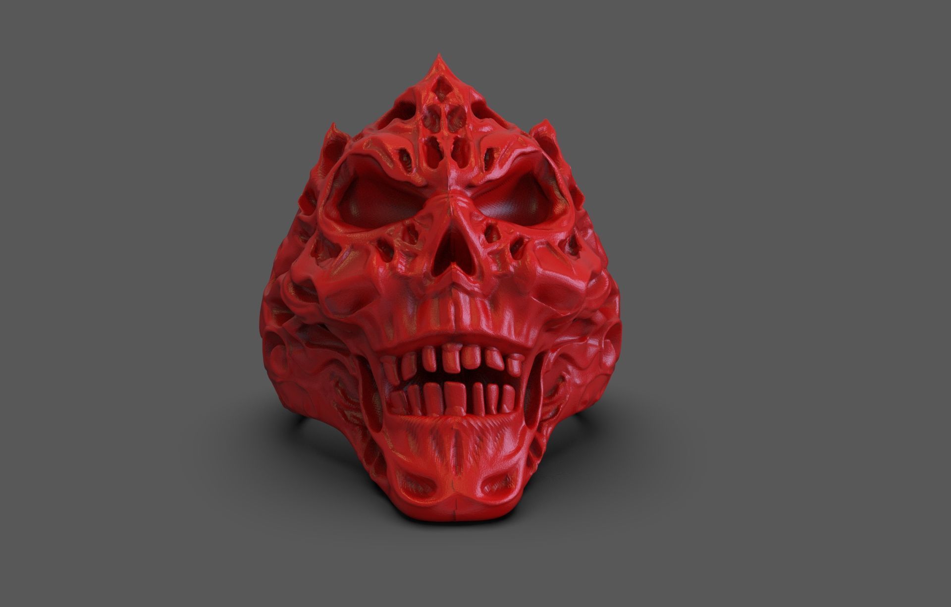 The Evil Skull Ring 3D print model_1