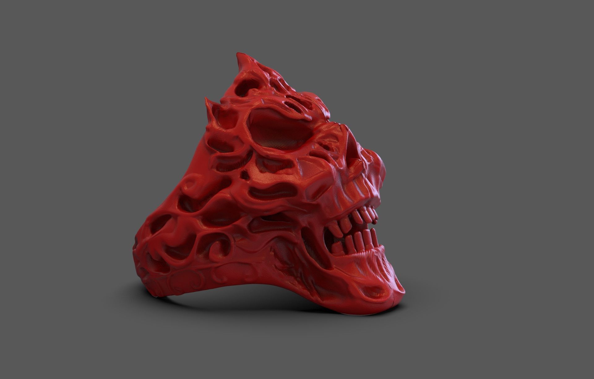 The Evil Skull Ring 3D print model_3