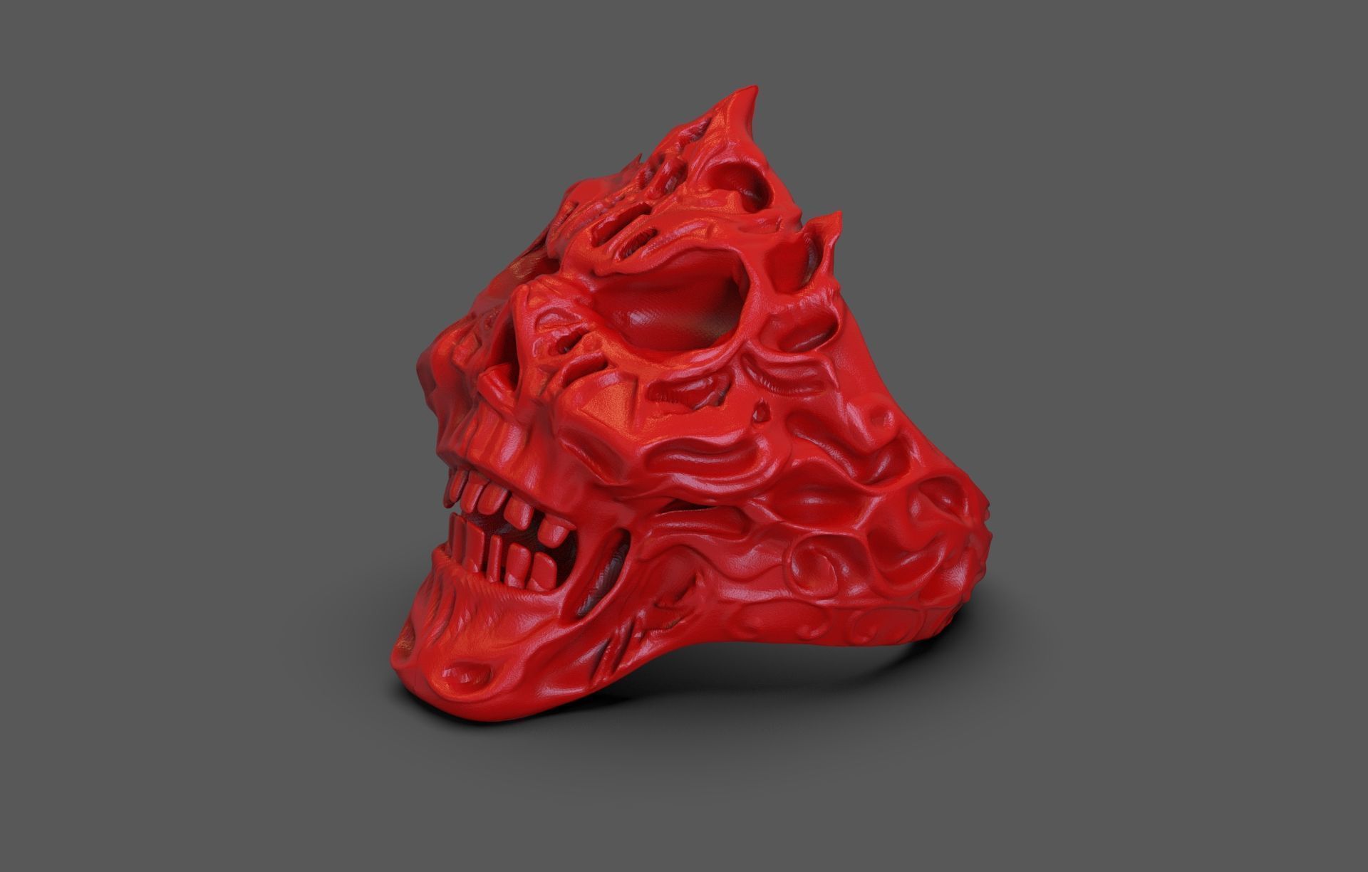 The Evil Skull Ring 3D print model_2