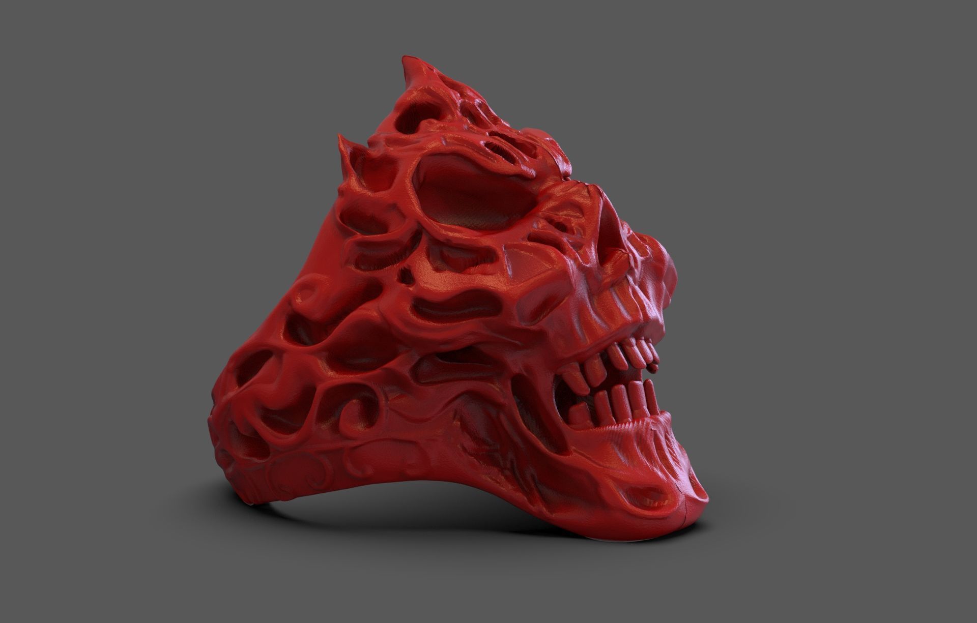 The Evil Skull Ring 3D print model_6