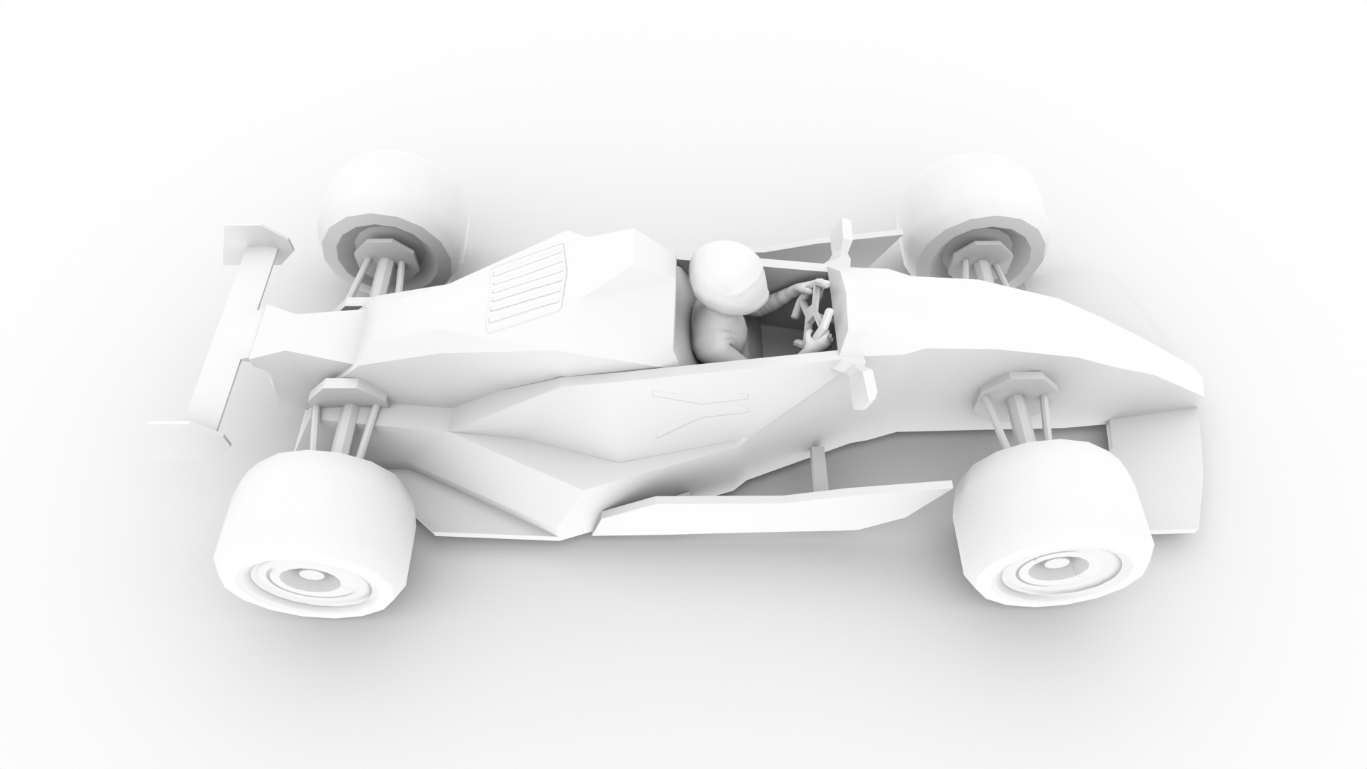 Racing Car with Driver LowPoly Low-poly 3D model_4