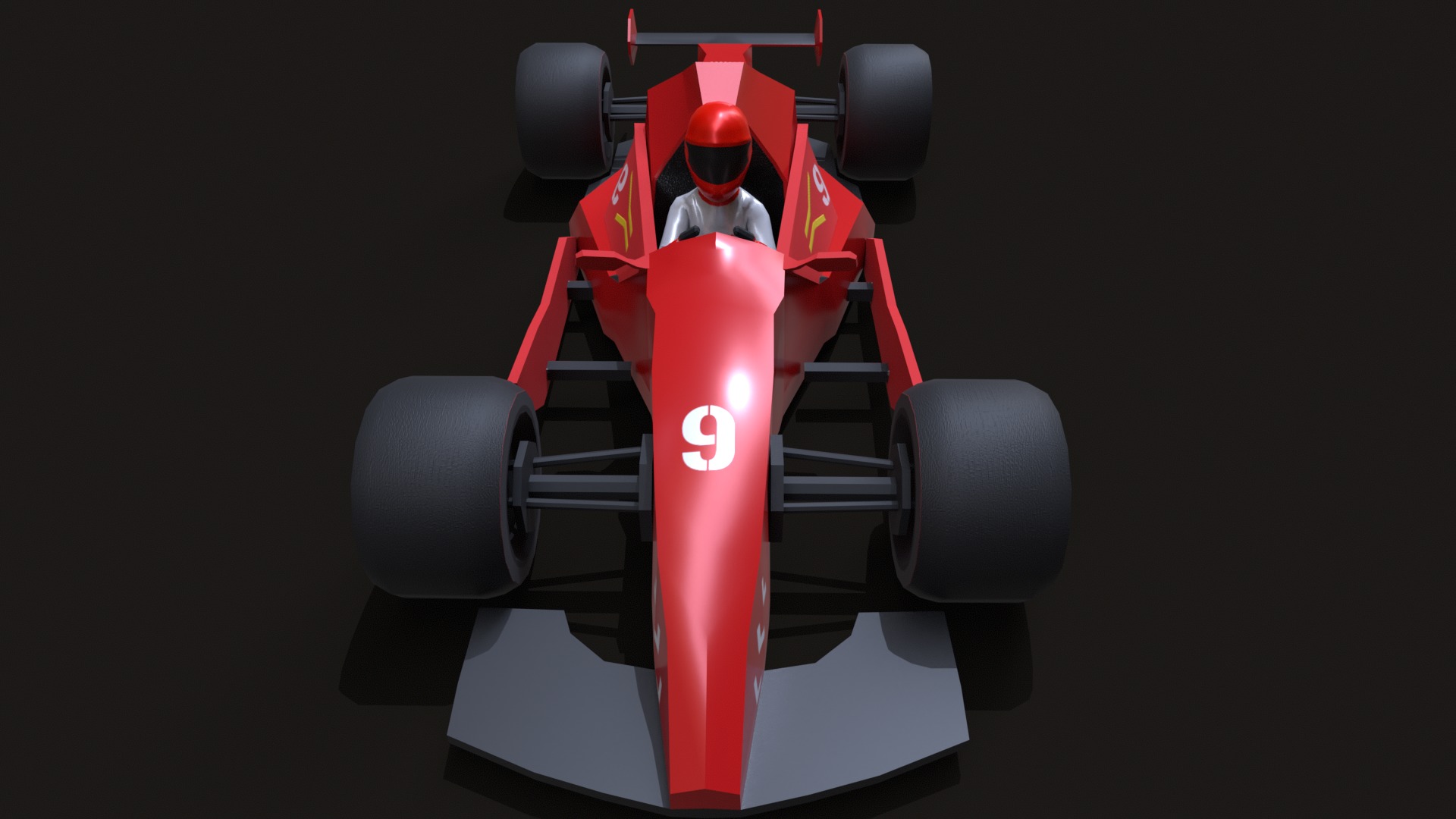 Racing Car with Driver LowPoly Low-poly 3D model_6