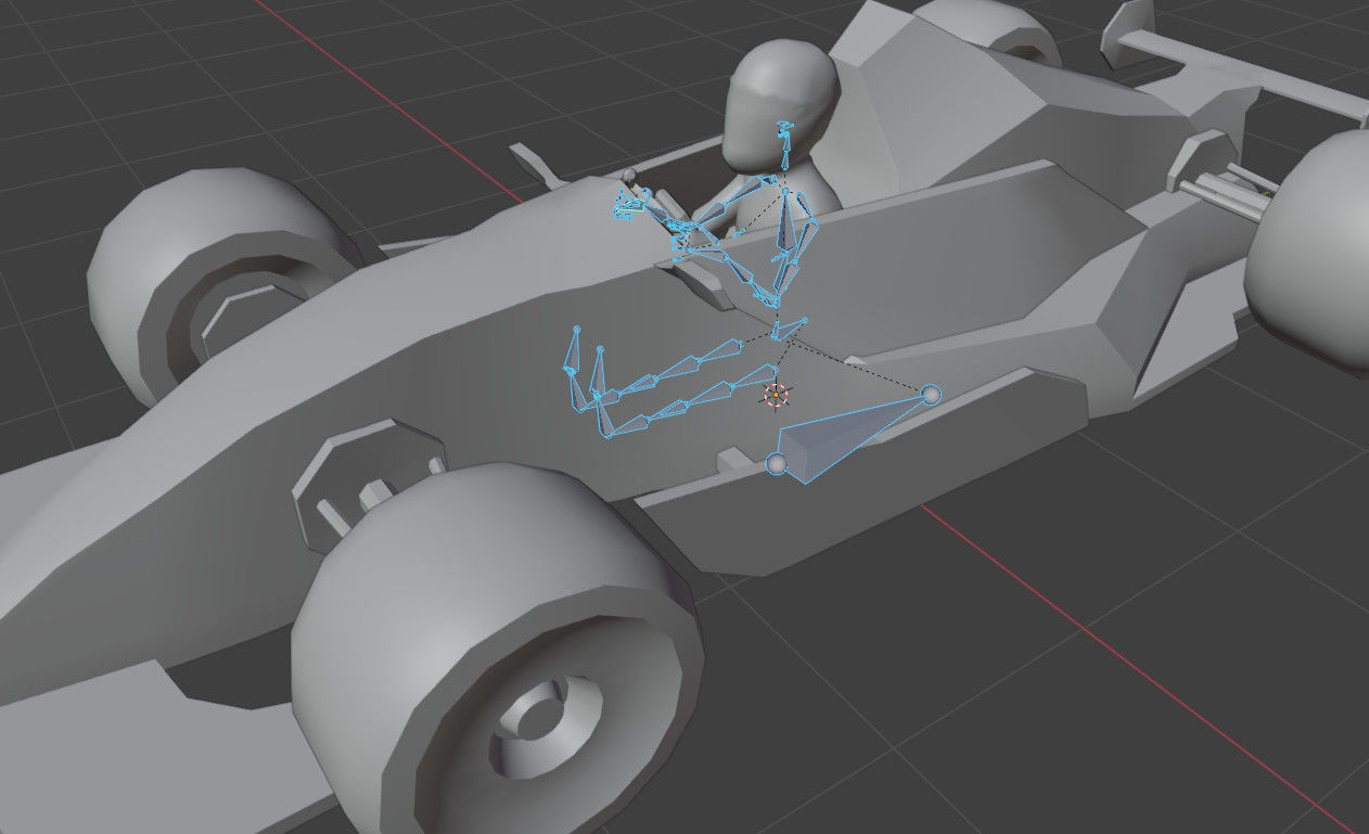 Racing Car with Driver LowPoly Low-poly 3D model_3